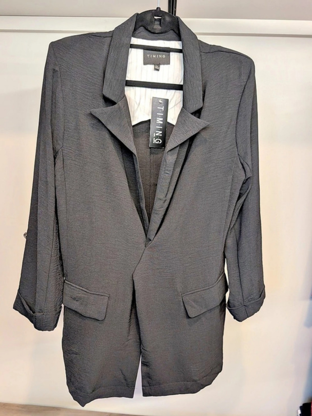 Timing Women's Blazer in Black Size Large, New